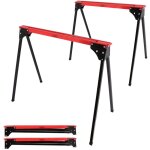 Lot de 2 tr�teaux pliables l�ger - capacit� 760kg - m�tal - tr�teaux pour atelier et chantier - largeur ...