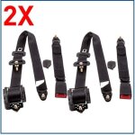 Lot de 2 universel 3 point r�tractable ceinture de s�curit� voiture camion d'autobus si�ge ceinture de ...