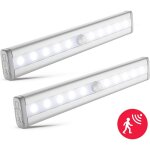 Lot de 2 veilleuses led avec d�tecteur de mouvement, �clairage armoire placard vitrine, r�glette led, ...