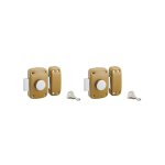 Lot de 2 verrous � bouton, cylindre �23 x 45 mm, s'entrouvrant, 3 cl�s / verr. sp