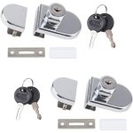 Lot de 2 verrous en alliage de zinc pour porte de placard en verre ou vitrine de 5 � 8 mm