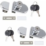 Lot de 2 verrous en alliage de zinc pour porte de placard en verre ou vitrine de 5 � 8 mm