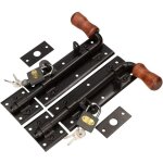 Lot de 2 verrous de portail 280 mm � droite et � gauche avec cadenas - kotarbau