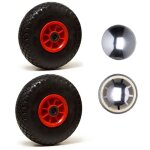 2gt roues et roulettes - lot de 2 x roue gonflable diable 260 x 85 (3. 00 - 4) alsage 25 mm roulement ...