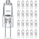 Lot de 20 ampoules halog�nes basse tension g4 transparentes 12v 10w, � deux broches, ampoules pour lustres ...