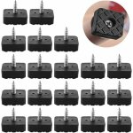 Lot de 20 patins de chaise en caoutchouc, 22 x 22 mm, noirs. protections antid�rapantes pour pieds de ...