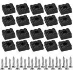 Lot de 20 patins de protection carr�s 30mmx30mmen caoutchouc pour pieds de meubles pour plancher en bois, ...