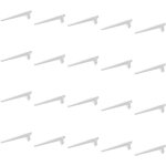 Lot de 20 supports d'�tag�res en bois / verre, pas de profil� 50mm, longueur 300mm, acier, blanc - emuca ...