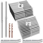 Lot de 20 tire - fonds filet�s � droite et � gauche en acier inoxydable t316 pour poteaux en bois de ...
