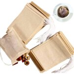 Lot de 200 sachets filtrants pour th� en vrac, infuseur � th� jetable, sachets � th� vides avec cordon ...