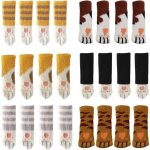Lot de 24 chaussettes de chaise avec motif pattes de chat mignon 6 motifs de meubles, anti - rayures, ...