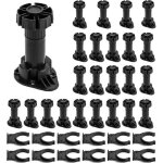 Lot de 24 pieds de meubles en plastique, hauteur r�glable de 100 � 120 mm, avec embase clipsable, supports ...