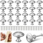 Lot de 25 poignes de meubles argentes, poignes de tiroir, poignes de porte rondes, poignes rondes en ...