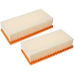 Lot de 2x filtres pliss plat compatible avec krcher nt 65 / 2 eco aspirateur sec / humide, aspirateur ...