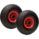 2gt roues et roulettes - lot de 2x roue gonflable diable 260 x 85 (3. 00 - 4) alsage 25 mm roulement ...