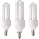 Lot de 3 ampoules cfl  conomie d'nergie 3u e14 15w 825lm 2700k 7hsevenon