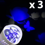 Sampa - lot 3 ampoules led e27 projection motifs papillons eclairage enfants