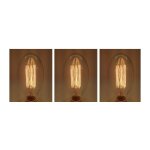 Lot de 3 ampoules vintage bulb edison e27 bt75  filaments 40w