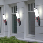 Lot de 3 appliques murales d'extrieur torche de terrasse lampe inox sensor spots de cour