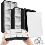 Lot de 3 bac a glacon, glacons moule, bac � gla�ons avec couvercle, bacs gla�on silicone, ice cube tray, ...
