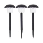 Lot de 3 balises solaires led ip44 noir, rvb - pack3so1017b - xanlite