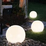 Lot de 3 boules lumineuses solaires jardin led d�coration de jardin boule solaire pour �clairage ext�rieur ...