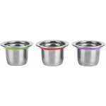 Lot de 3 capsules de caf� rechargeables en acier inoxydable avec filtre � dosette r�utilisable pour machines ...