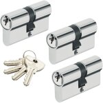 Lot 3 cylindres de sécurité s'entrouvrant pour porte barillet 30x30 mm alpha bricard 4 clés Lot 3 cylindres de sécurité s'entrouvrant pour porte barillet 30x30 mm alpha bricard 4 clés