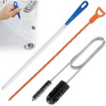 Lot de 3 d�boucheurs de canalisations, nettoyant professionnel pour toilettes, brosse de nettoyage de ...