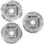 Vonroc - lot de 3 disques diamant 125mm - pierre, bton, cramique - pour meuleuse