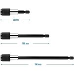 Lot de 3 douilles de tournevis � tige hexagonale � d�gagement rapide, porte - embouts, rallonge magn�tique, ...