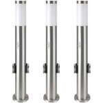 Lot de 3 lampes sur pied en acier inoxydable prises extrieures dtecteur de mouvement chemin de jardin ...