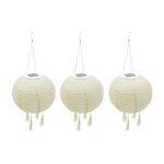 Lot de 3 lampions solaires himalaya blanc nylon ?30cm