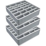 Lot de 3 organisateur sous vetement, 24 cellules organizer de tiroir pliable s�parateurs de tiroirs pour ...