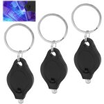 Lot de 3 porte - cl�s � lumi�re noire avec d�tecteur uv pour billets en papier, v�rification, contrefa�on, ...