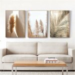 Lot de 3 posters de qualit suprieure - beige - herbe de la pampa - dcoration murale moderne - images ...