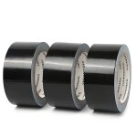 Lot de 3 rubans adh�sifs en tissu noir 220 microns x 50 mm x 20m, gaffer noir, ruban adh�sif americain ...