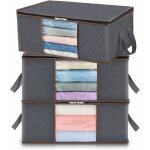 Lot de 3 sac de rangement vetement 35l, bo�te de rangement sous lit pliable, housse rangement couette ...