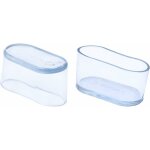 Lot de 32 embouts de pieds de chaise ovales transparents en pvc souple pour pieds de chaise et de table ...