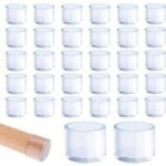 Lot de 32 embouts de pieds de chaise ronds en plastique transparent 25 mm convient pour table ronde et ...