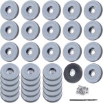 Lot de 32 patins teflon � 25 mm, vis acier inoxydable, foret, protection sol meubles int�rieur ext�rieur ...