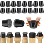 Lot de 32 prot�ge - pieds de chaise (14 - 18 mm), petits prot�ge - pieds de chaise, en silicone noir, ...