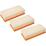 Lot de 3x filtres pliss plat compatible avec krcher nt 65 / 2 ap me aspirateur sec / humide, aspirateur ...