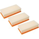 Lot de 3x filtres pliss plat compatible avec krcher nt 65 / 2 eco me aspirateur sec / humide, aspirateur ...