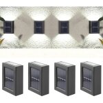 Lot de 4 appliques murales solaires d'ext�rieur ip65 �tanches ip65 - lampes solaires vers le haut et ...