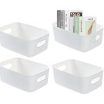 Lot de 4 bo�tes de rangement en plastique 19 x 13, 5 x 7, 5 cm ? r�sistantes aux taches et aux odeurs ...