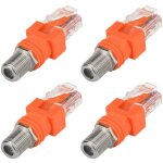 Lot de 4 c�bles coaxiaux, adaptateur rf f femelle vers rj45 m�le pour testeur de ligne