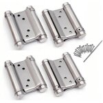 Lot de 4 charni�re paumelle portes va - et - vient ressort double action acier inoxydable saloon western, ...