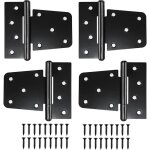 Lot de 4 charni�res de porte robustes, charni�res plates pour abris de jardin, granges et cl�tures en ...