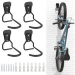 Lot de 4 crochets v�lo, supports de cintre en fer, support mural de rangement robuste en forme de l, ...